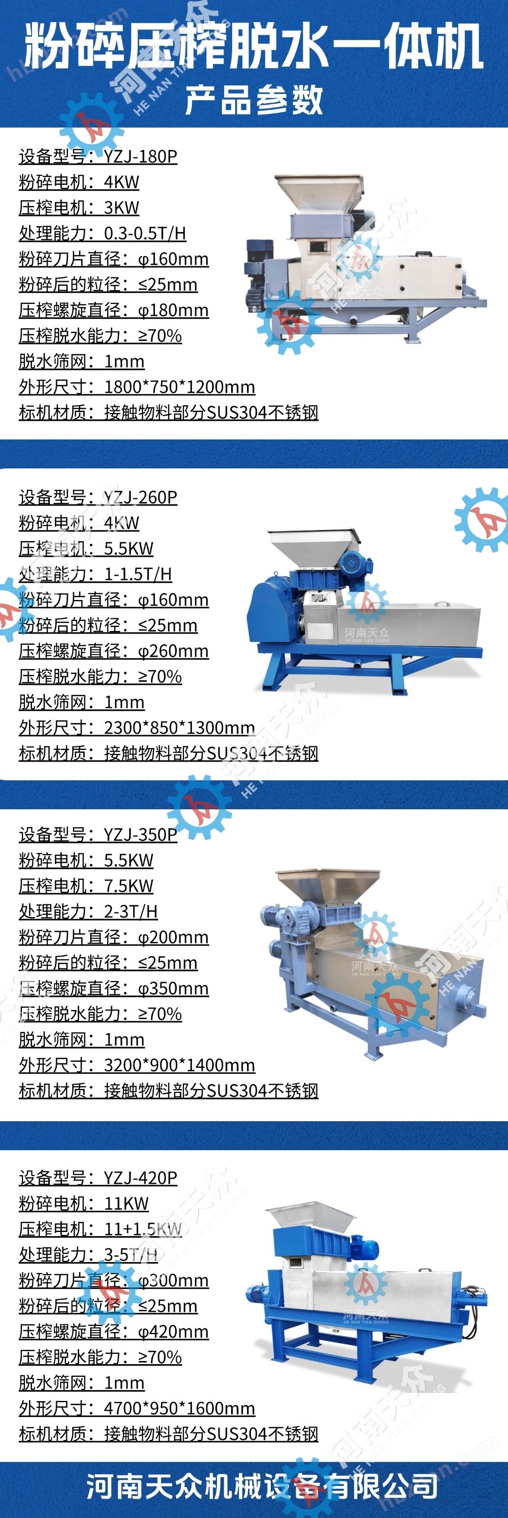 350型粉碎压榨一体机 水草粉碎脱水机